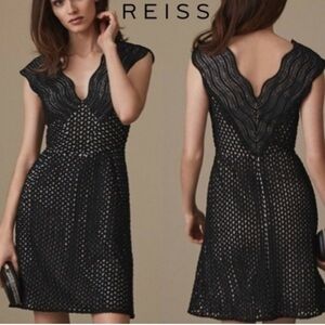 Reiss Black and White Geometric Mini Dress